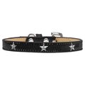 Mirage Pet Products Silver Star Widget Dog CollarBlack Ice Cream Size 10 633-17 BK10